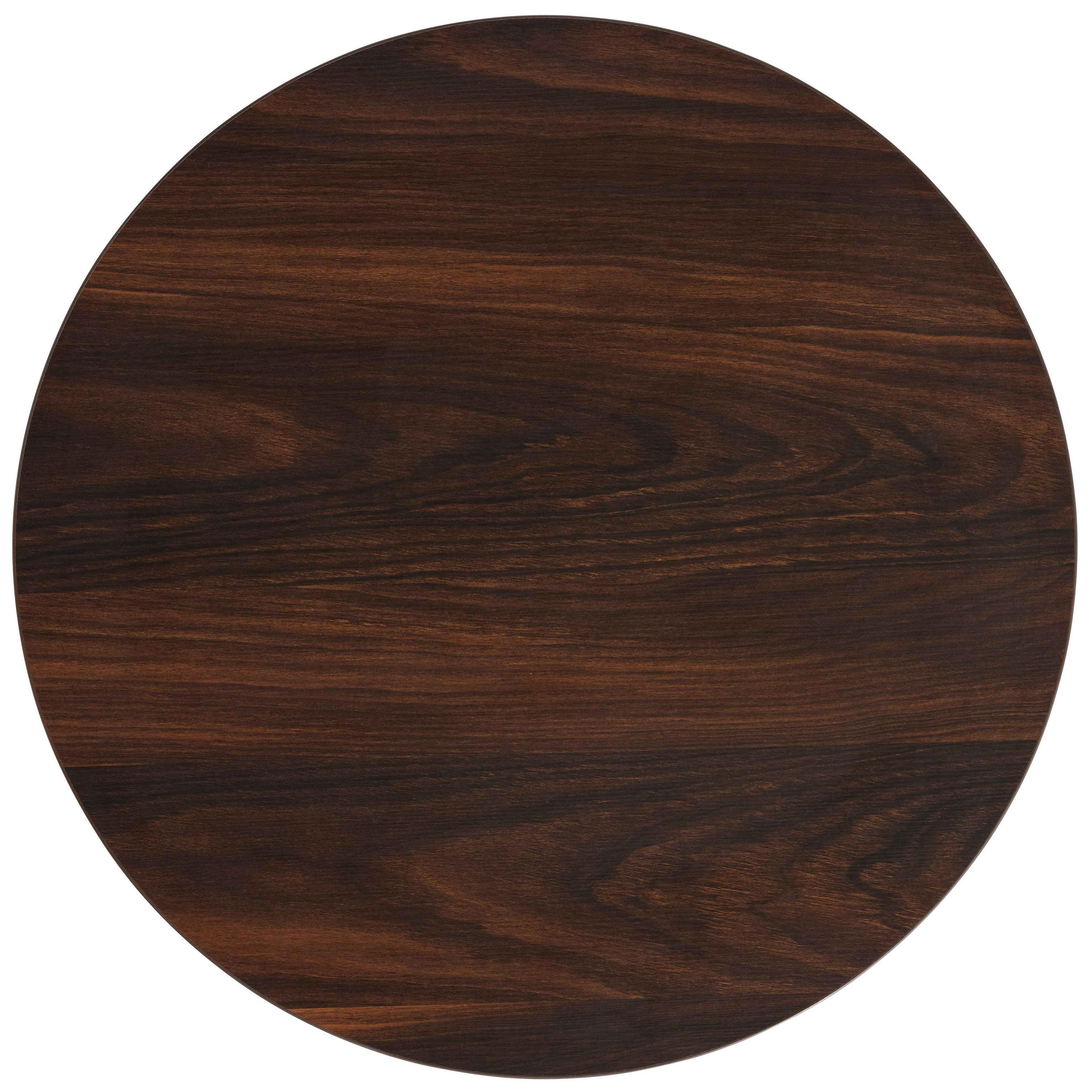 TISCHPLATTE runder 60 cm, Holz - Eichefarben/Dunkelbraun, Kunststoff (60/2.5/60cm) - Oviala