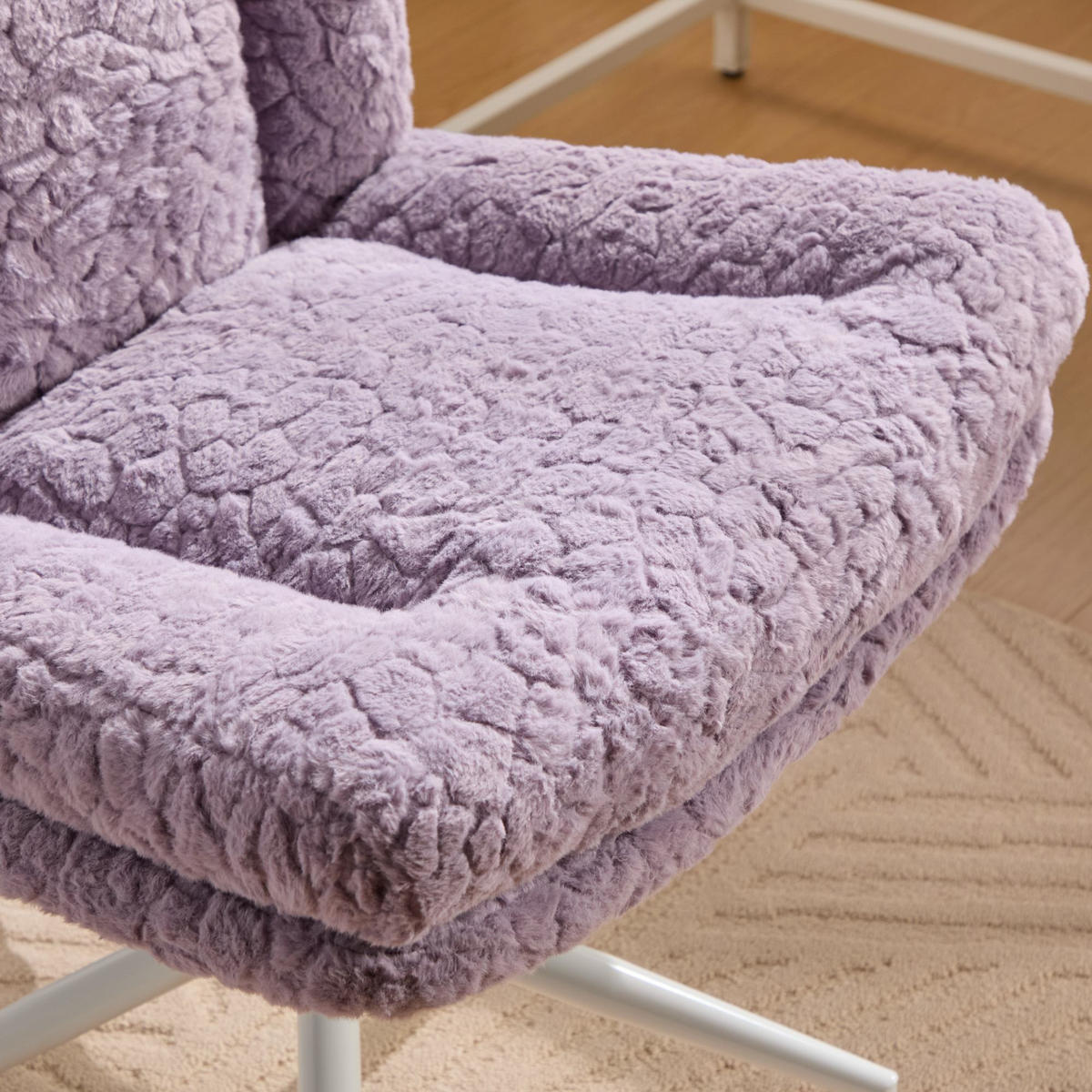 SCHREIBTISCHSTUHL Violett 63/67/94 cm höhenverstellbar - Lila, Metall (63/94/67cm) - PANGIVO