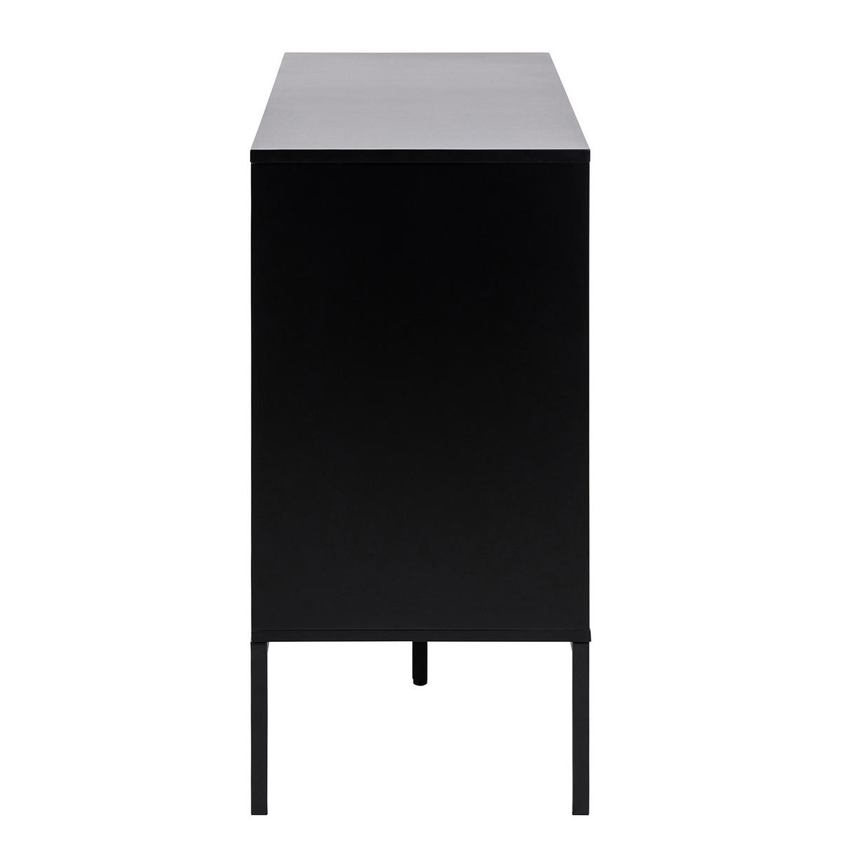 SIDEBOARD - Wildeiche Dekor / Schwarz - Braun, Holzwerkstoff/Metall (120/82/40cm) - home24