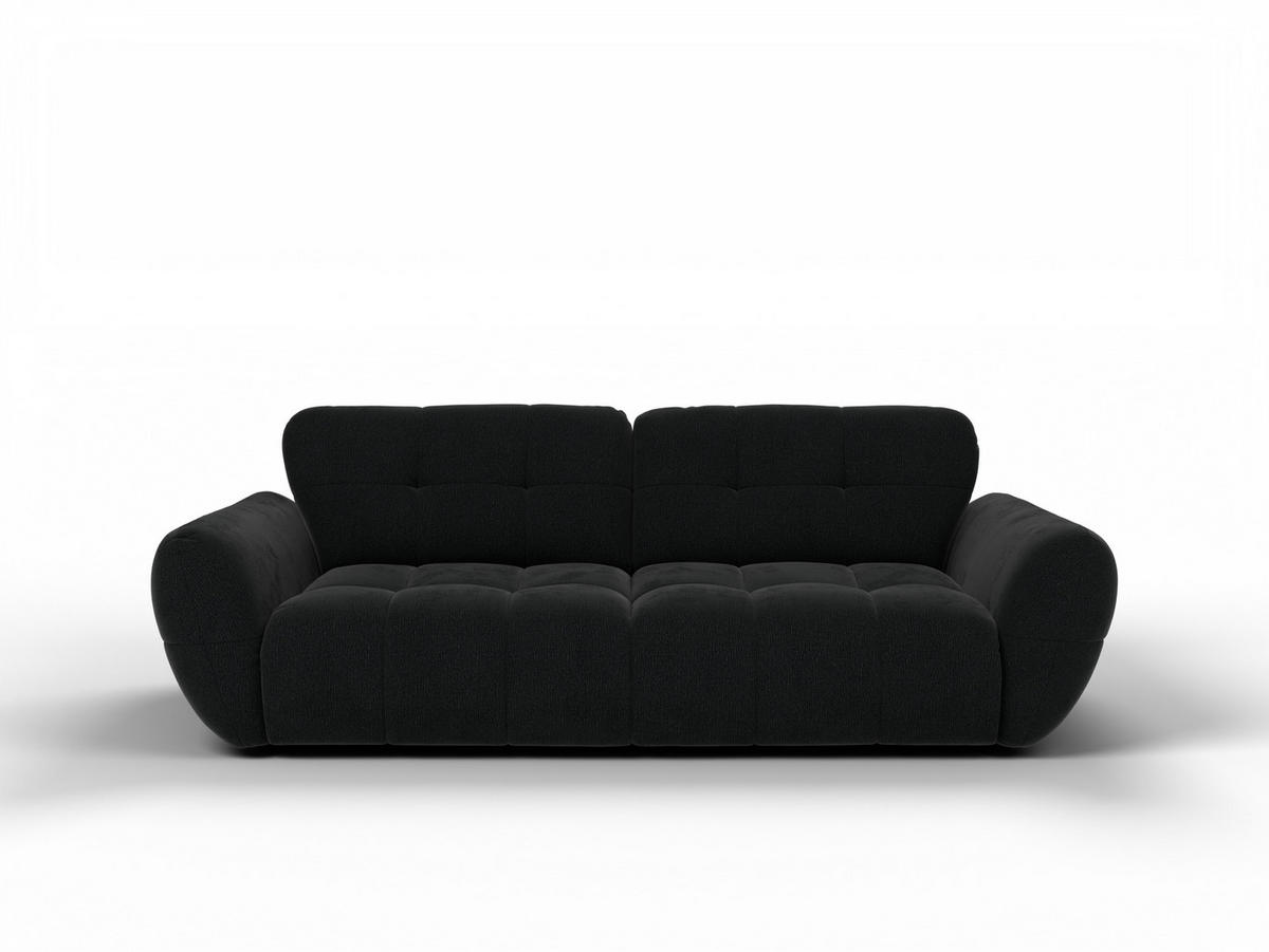 BIGSOFA Vannes Chenille Schwarz 272/134/68 cm - Schwarz, Kunststoff/Textil (272/68/134cm) - foamnova