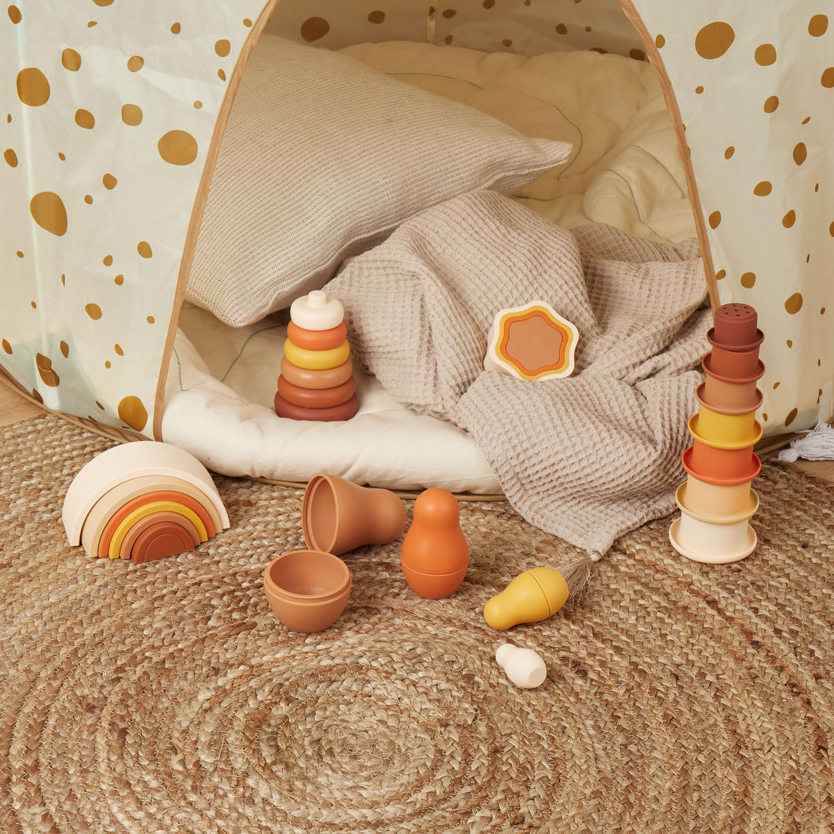 MATROSCHKA Silikon - ab 6 Monate - Multicolor, Kunststoff (65/65cm) - Bieco Spielwaren