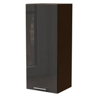 KÜCHENHÄNGESCHRANK W4/40 Essen Graphit Hochglanz / Lava Matt 40 / 32,5 / 96cm - Dunkelgrau/Graphitfarben, Holz/Holzwerkstoff (40/96/32.5cm) - Feldmann-Wohnen