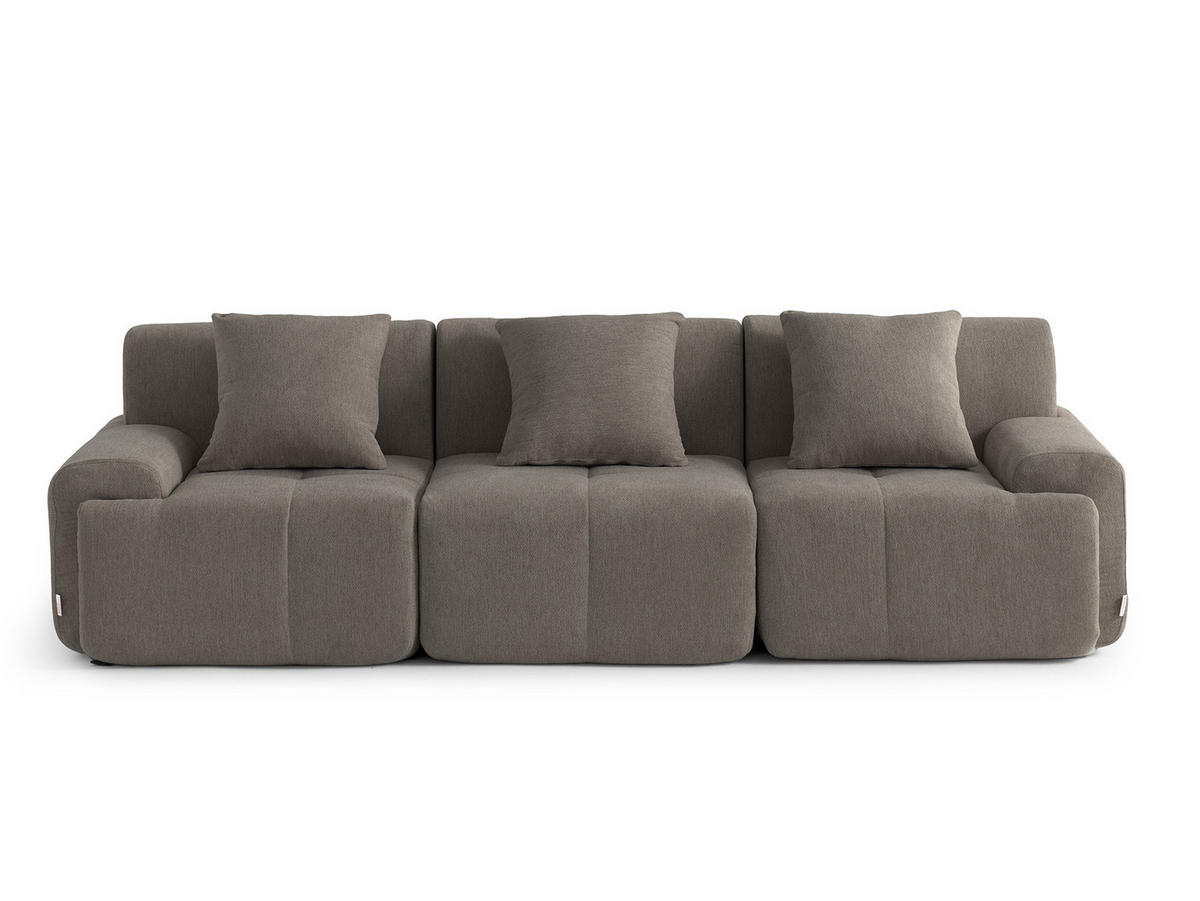 3-SITZER-SOFA Chenille Aschbraun - Braun, Textil (260/73/95cm) - MILYsofa