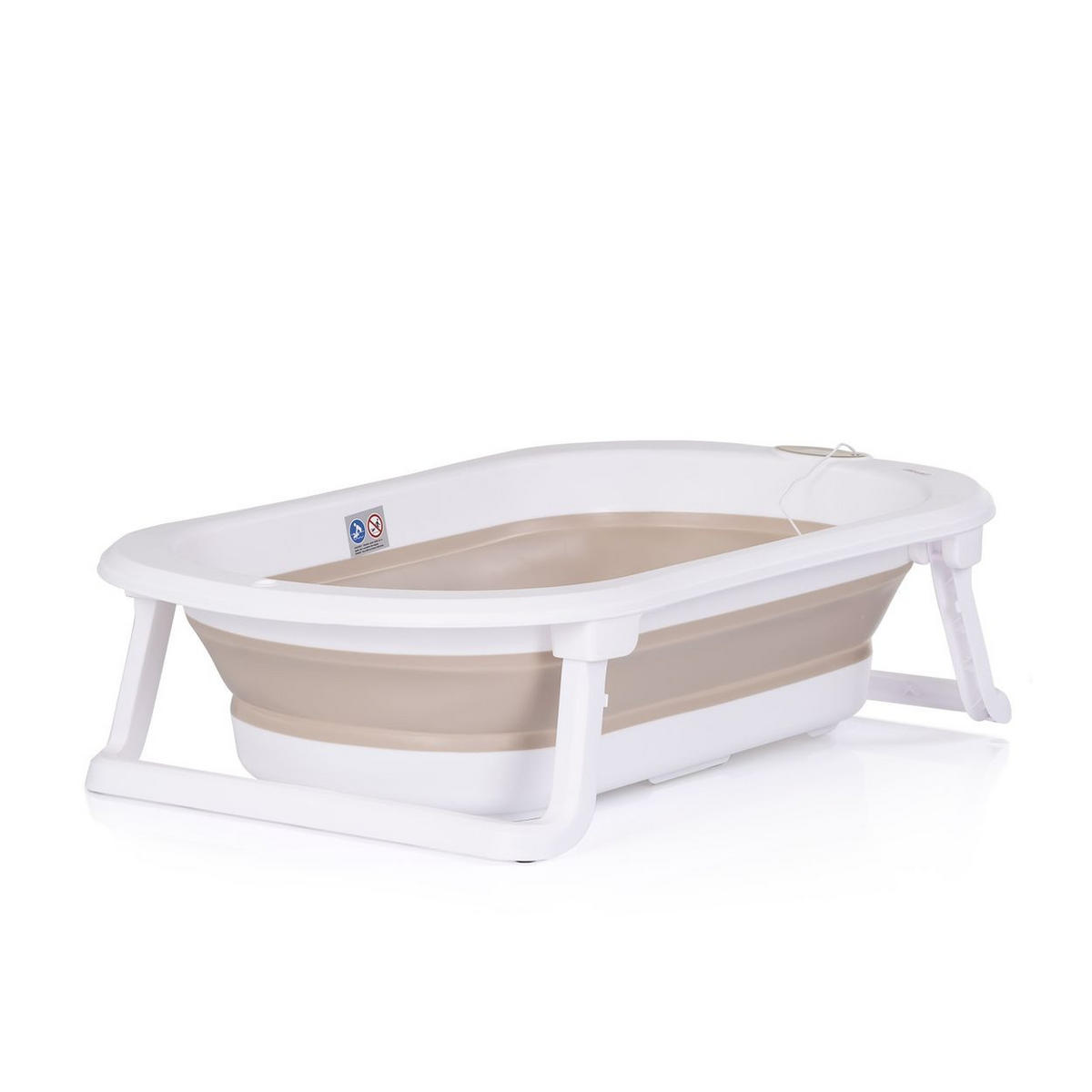 BABYWANNE Wickeltisch 2 in 1 beige Sonata Ständer faltbar Thermometer 11 kg - Beige, Kunststoff (45/76cm) - Chipolino