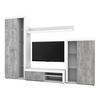 WOHNWAND Spacoro Weiß, Beton 270/190/41 cm Wohnwand Modern ohne LED - Hellgrau/Weiß, Holzwerkstoff/Kunststoff (270/190/41cm) - AX Living