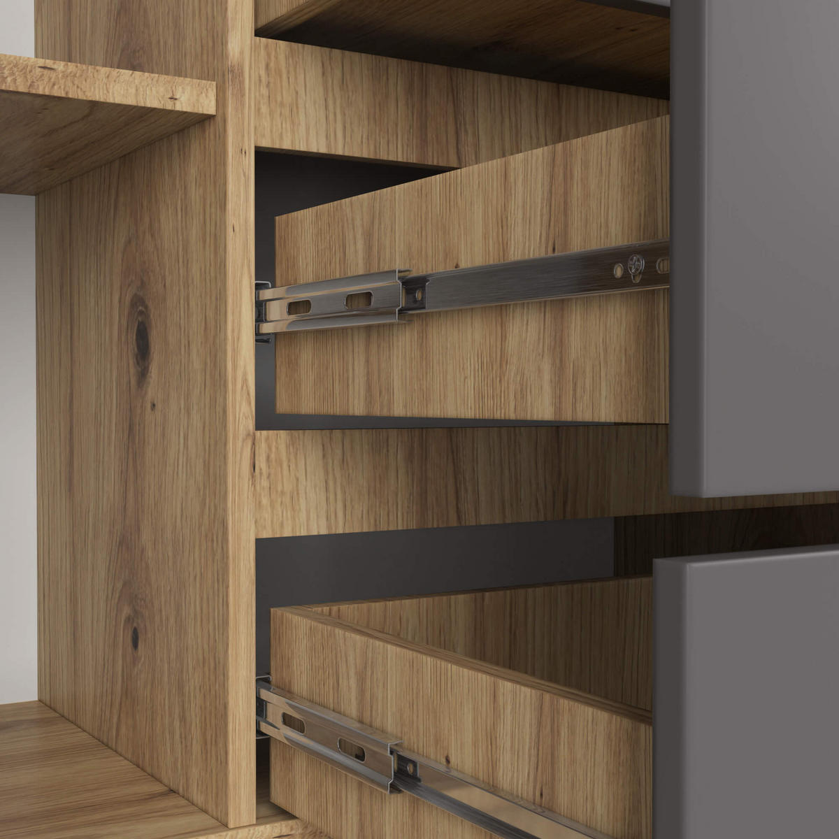 KOMMODE Eiche Artisan, Graphit Grau 99/160/40 - Eiche Artisan, Holzwerkstoff (160/99/40cm) - RAUMHIRSCH FURNITURE
