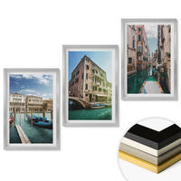 WANDBILDER 3er Set - 40x60 cm Silberner Rahmen - Architektur der Kanäle von Venedig - Silberfarben, Kunststoff (40/60cm) - ArtPrintCave