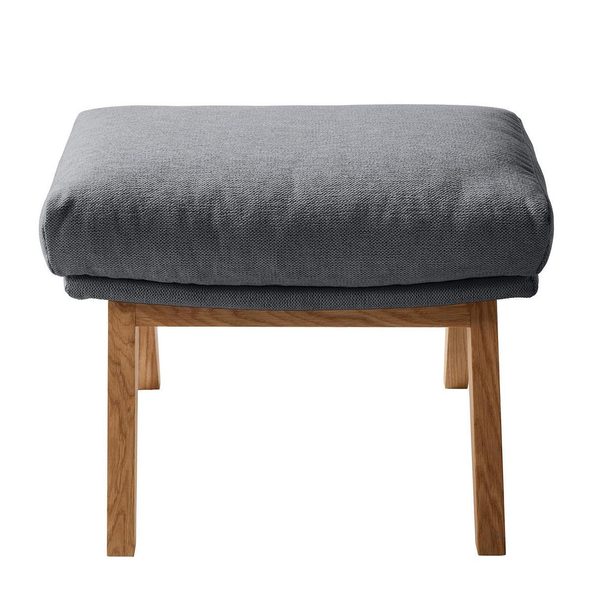 POLSTERHOCKER - Eichefarben/Grau, Eichenholz/Textil (54/41/41cm) - home24