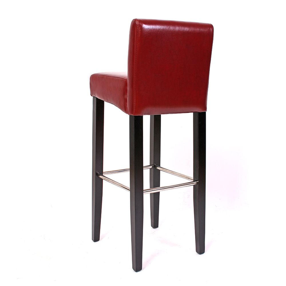 BARHOCKER Rot 2er-Set - Rot, Leder (44/102/37cm) - MCW