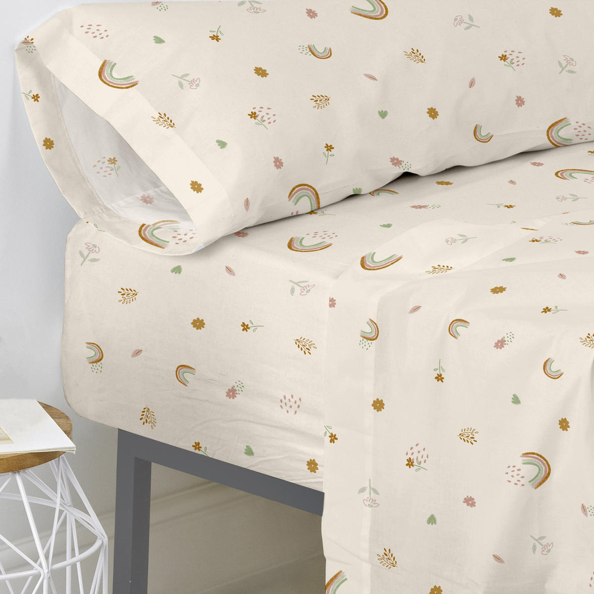 SPANNBETTTUCH iris 90x200x32 cm mehrfarbig - Multicolor, Textil (90/200cm) - Happy Friday