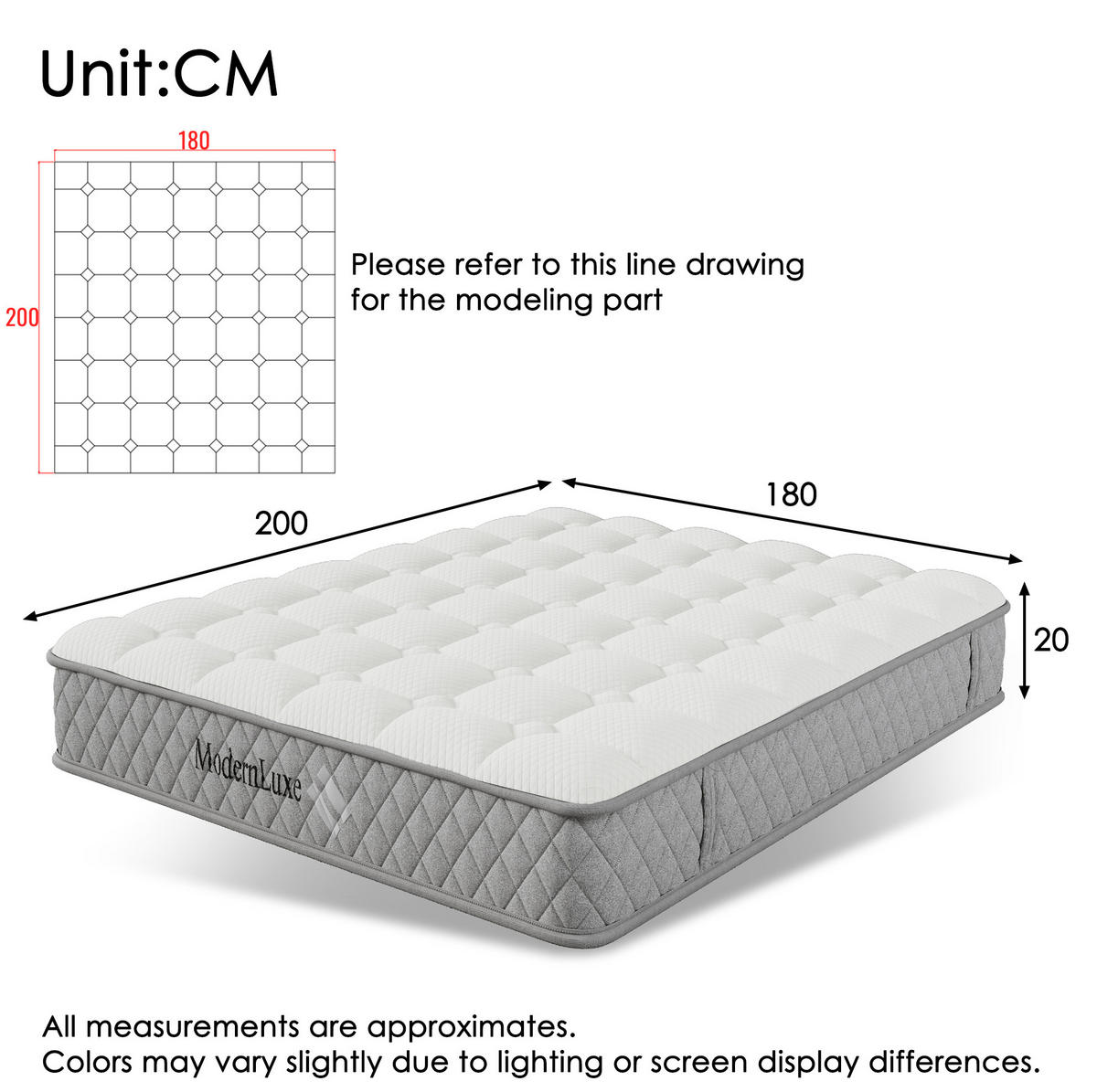 ČALOUNĚNÁ postel 180/200 cm béžová z lnu s USB-C nabíjením a 4 zásuvkami s matrací - béžová, textil (180/200cm) - OKWISH
