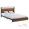 METALLBETT 140/200 cm in Schwarz mit Lattenrost und Matratze - Braun, Holz/Metall (140/200cm) - Homestyle4u
