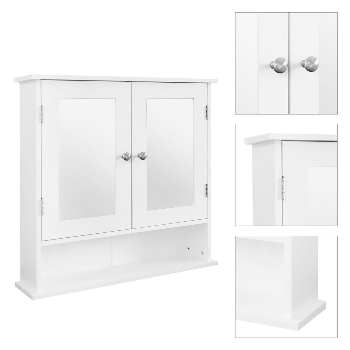 SPIEGELSCHRANK - Weiß, Holzwerkstoff (13/58/56cm) - ML-DESIGN