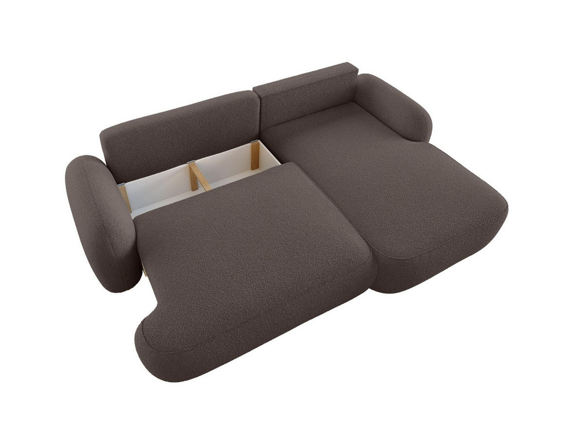 ECKSOFA MOLLY L Rechts QUELLE 29 mit Schlaffunktion - Braun, Textil (275/175cm) - Bedante