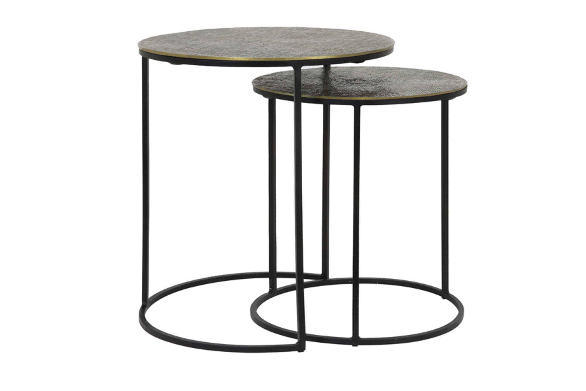 BEISTELLTISCH Rengo Bronze Ø49/52 cm 2er-Set - Bronzefarben, Metall (49/49/52cm) - Light & Living