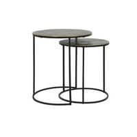 BEISTELLTISCH Rengo Bronze Ø49/52 cm 2er-Set - Bronzefarben, Metall (49/49/52cm) - Light & Living