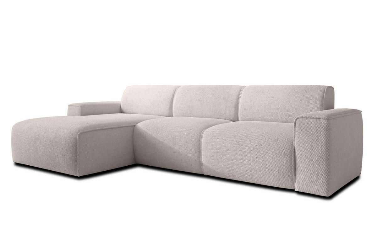 ECKSOFA L Form Didim mini Taupe 310/165/78 cm – stilvolle kleine Eckcouch L - Taupe/Schwarz, Kunststoff/Textil (165/310cm) - AX Living