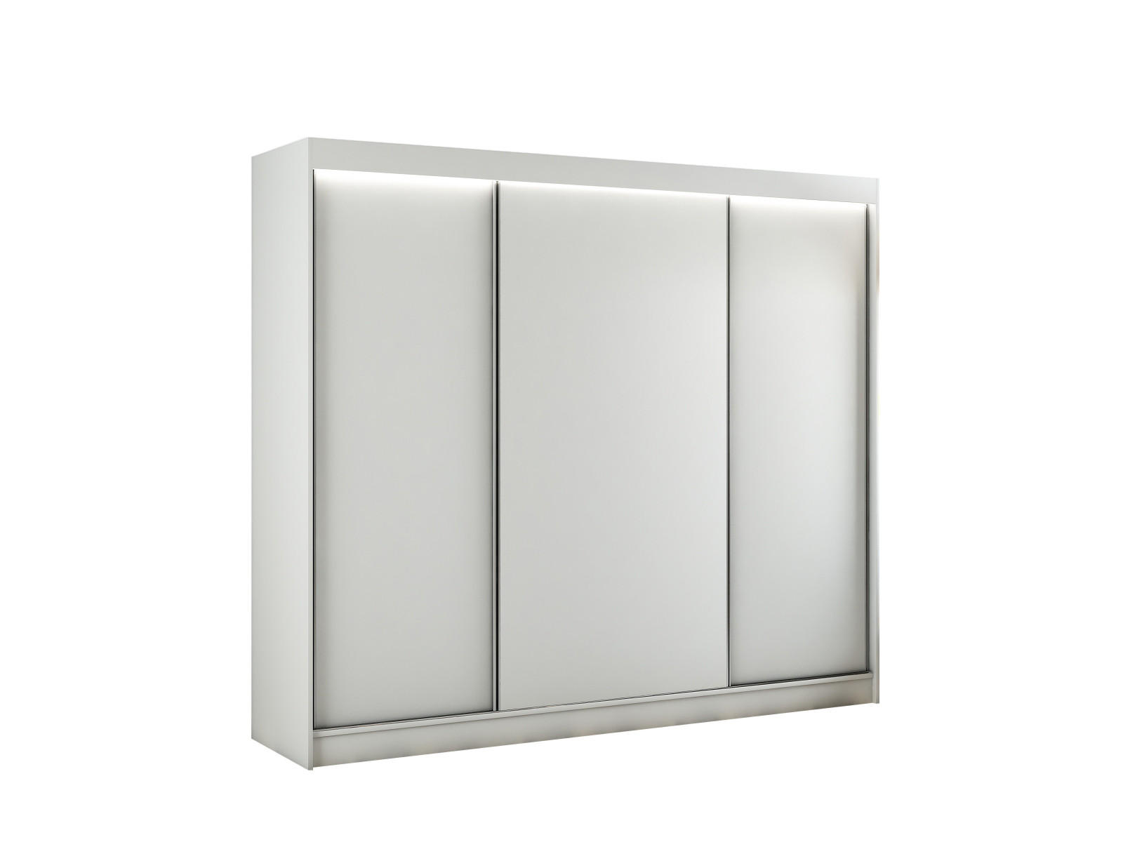 KLEIDERSCHRANK BEROG mit LED - 250 cm - Weiß - Weiß, Holzwerkstoff (250/215/61cm) - ALTDECOR