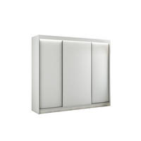 KLEIDERSCHRANK BEROG mit LED - 250 cm - Weiß - Weiß, Holzwerkstoff (250/215/61cm) - ALTDECOR