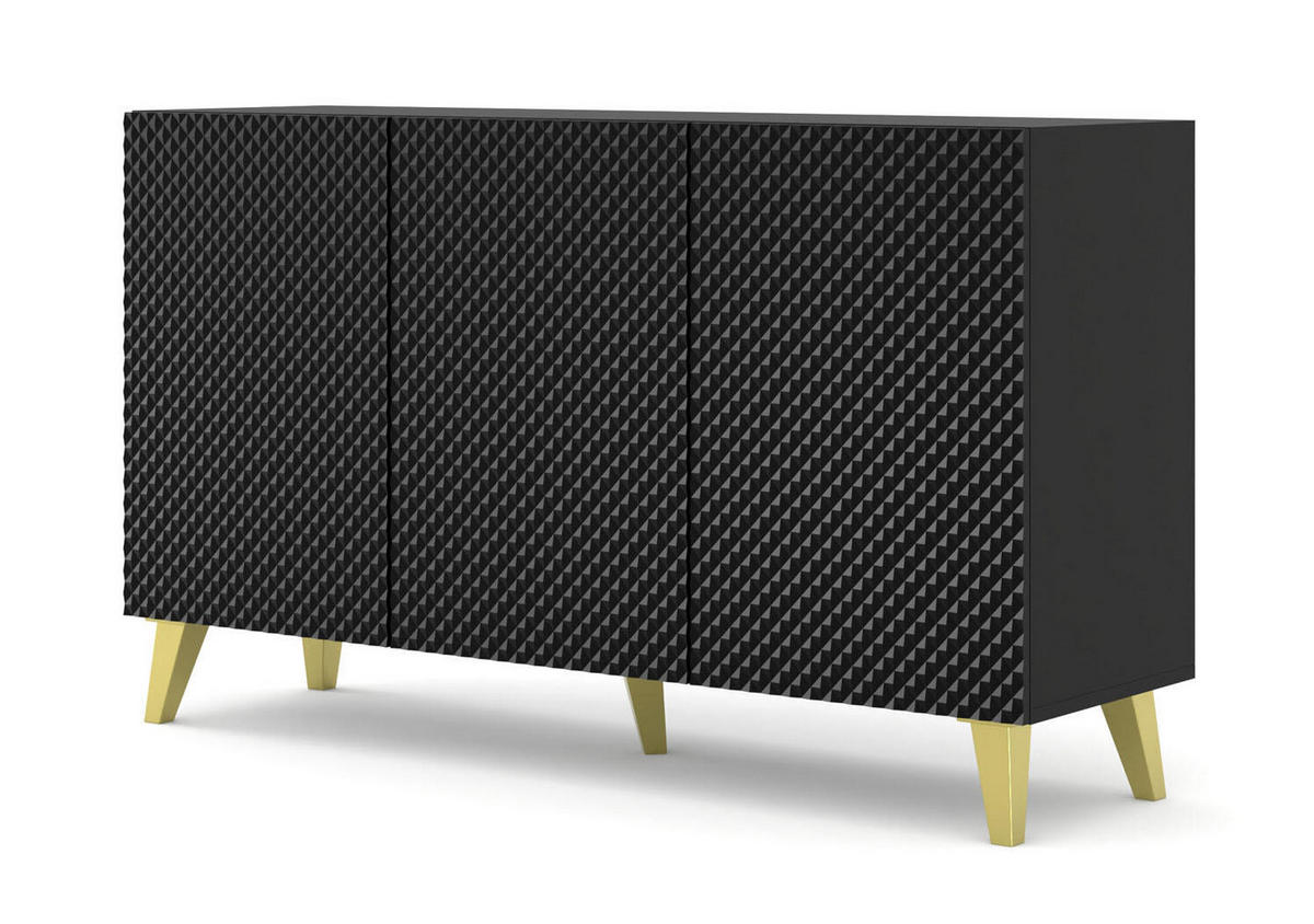 SIDEBOARD SCHWARZ - Schwarz, Holzwerkstoff (150/87/42cm) - FURNLUX
