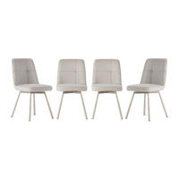 ESSZIMMERSTÜHLE 4er Set 56/46/49,5 cm - Creme, Textil (56/49.5/46cm) - Calicosy