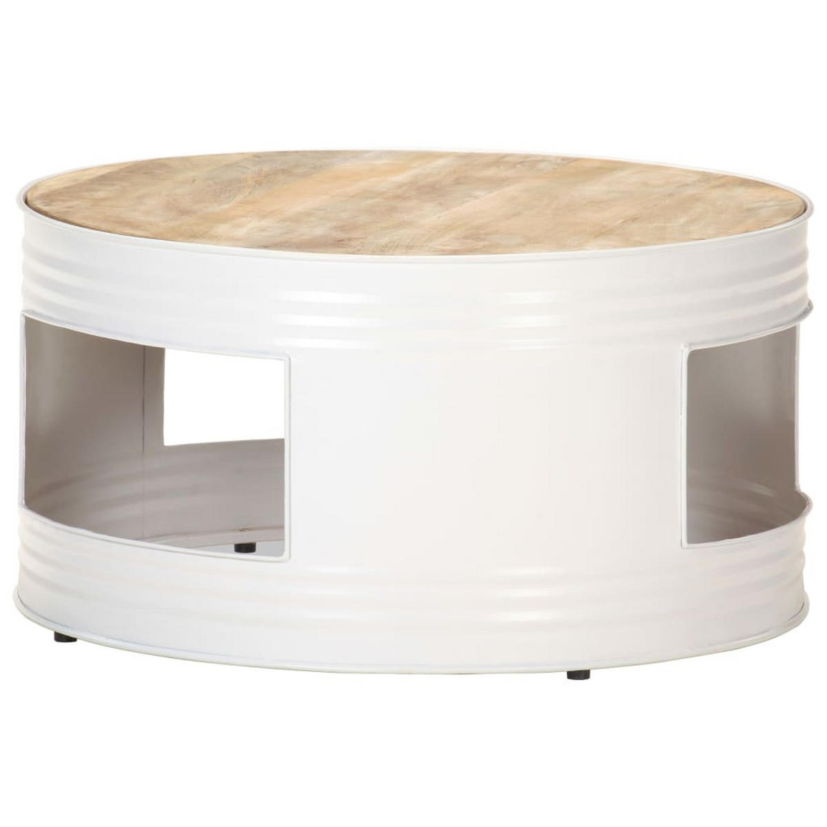 COUCHTISCH Weiß 68x68x36 cm Massivholz Mango - Weiß, Holz (68/68/36cm) - furnicato