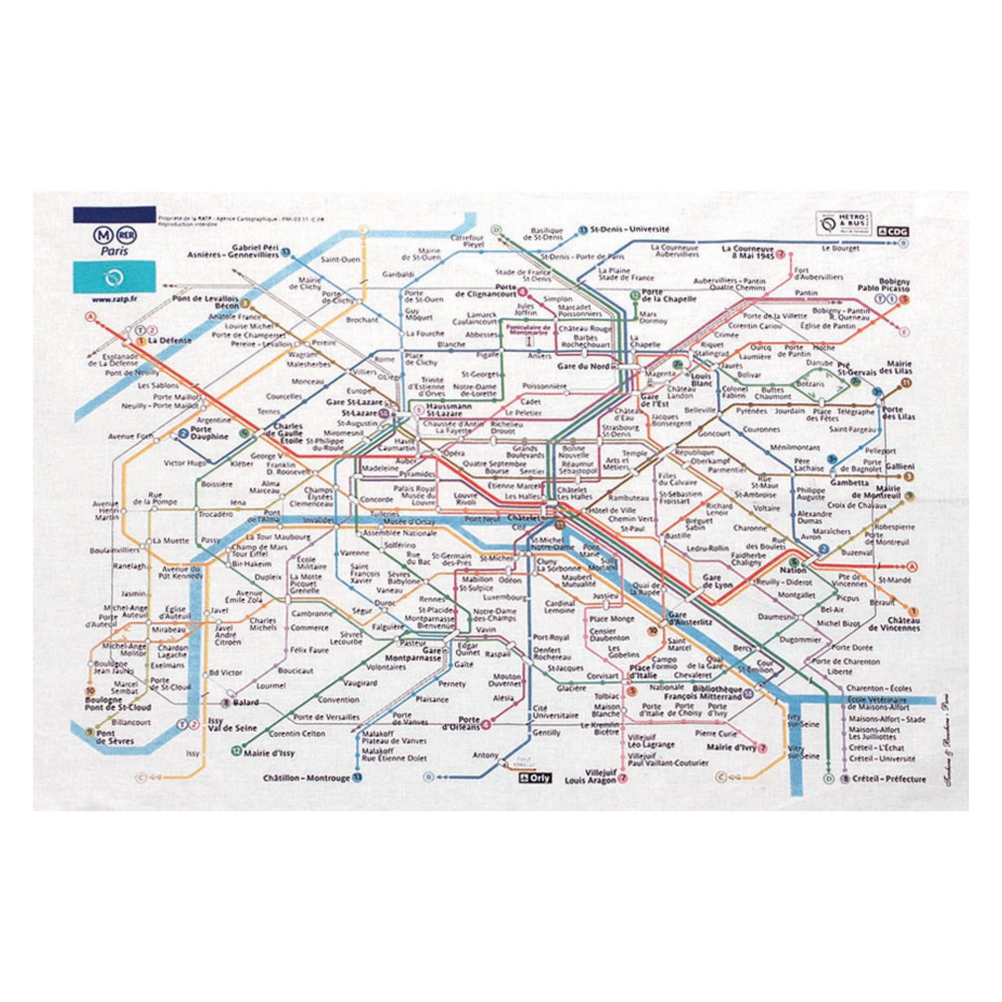 GESCHIRRTUCH Paris RATP weiß 72 x 48 cm - Weiß, Textil (48/72cm) - Winkler