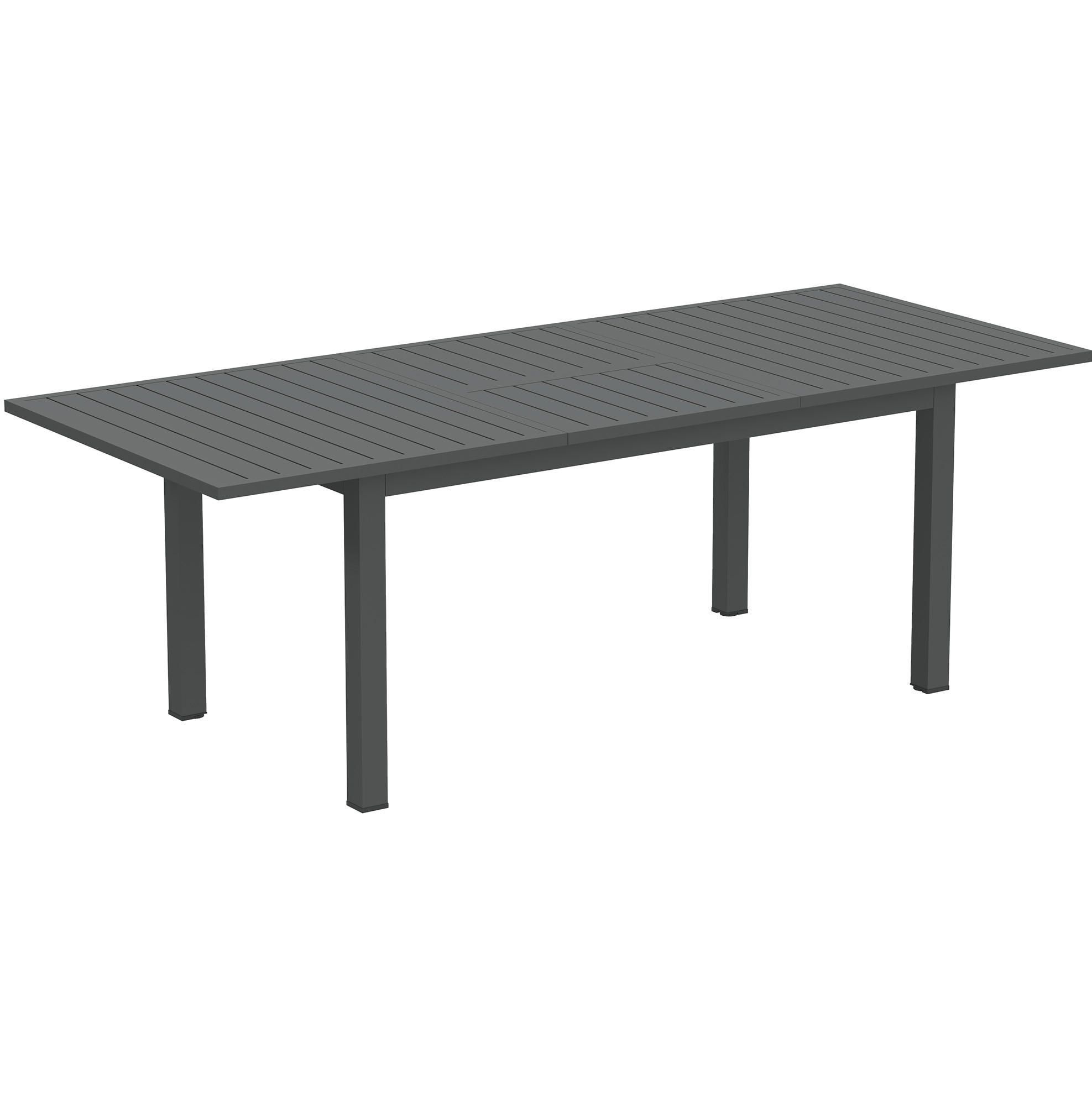 GARTENTISCH 220/90/73 cm grau aus Aluminium ausziehbar - Grau, Metall (220/90/73cm) - OKWISH