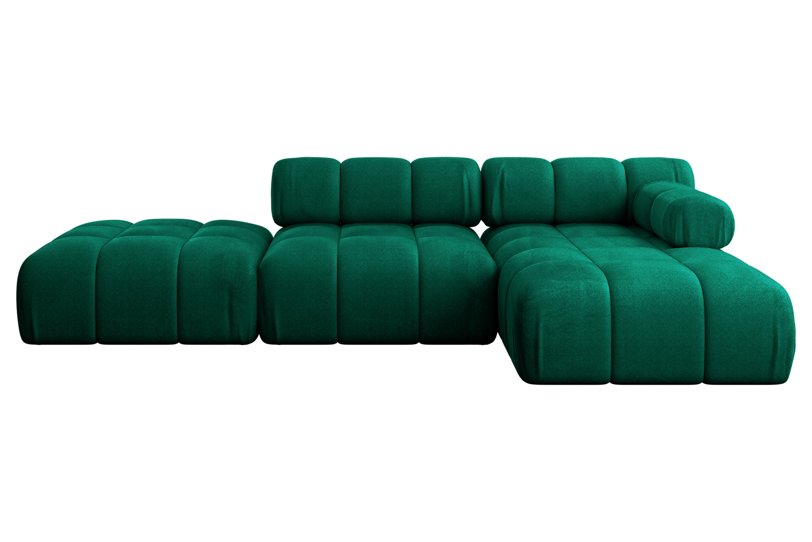 ECKSOFA modulares Sofa Lizur-L1 - 285x160x70 cm Dunkelgrün Velours - Dunkelgrün, Holzwerkstoff/Textil (285/160cm) - ALTDECOR