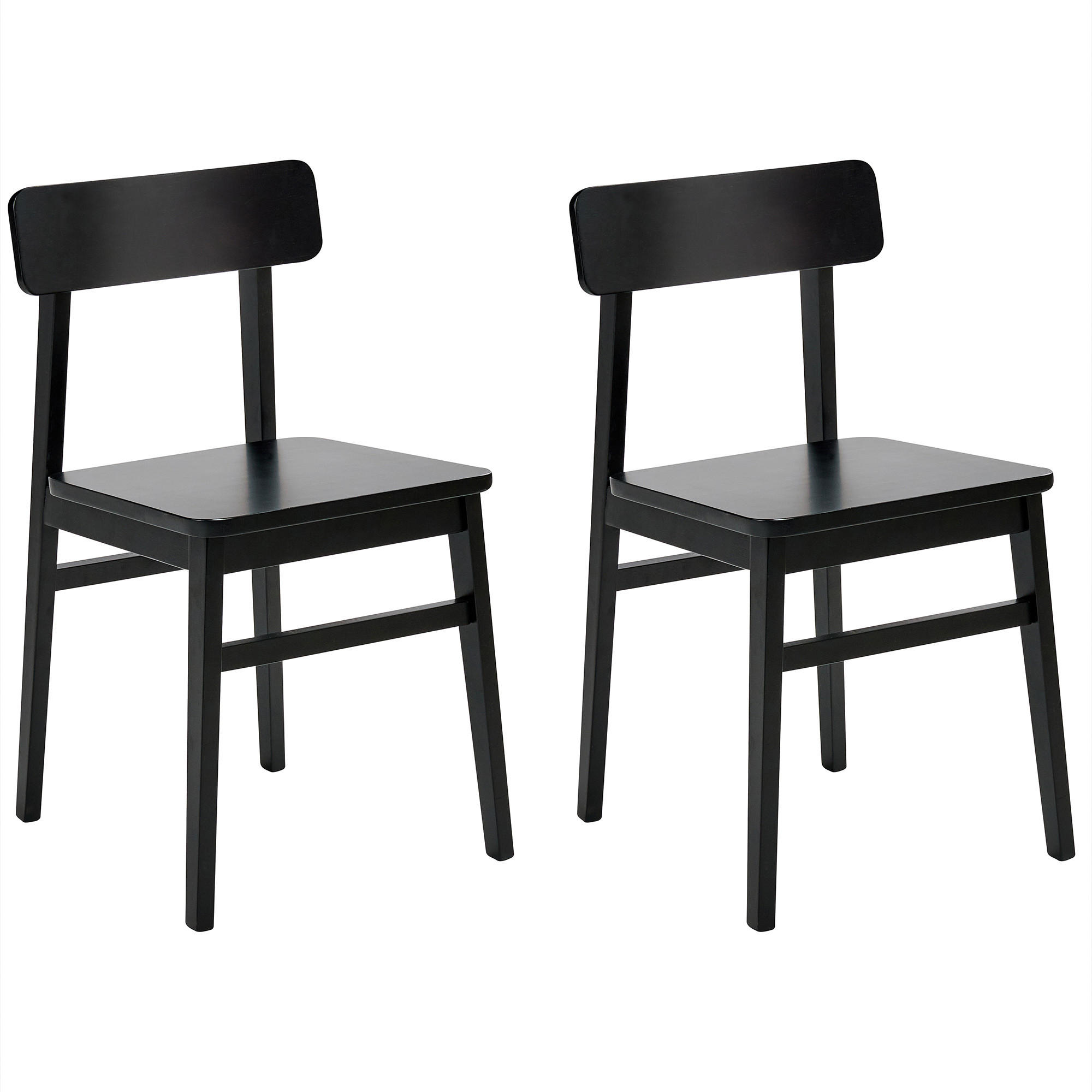 ESSZIMMERSTUHL 2er-Set Holz Schwarz Gorre - Schwarz, Holz (42/75/45cm) - Beliani