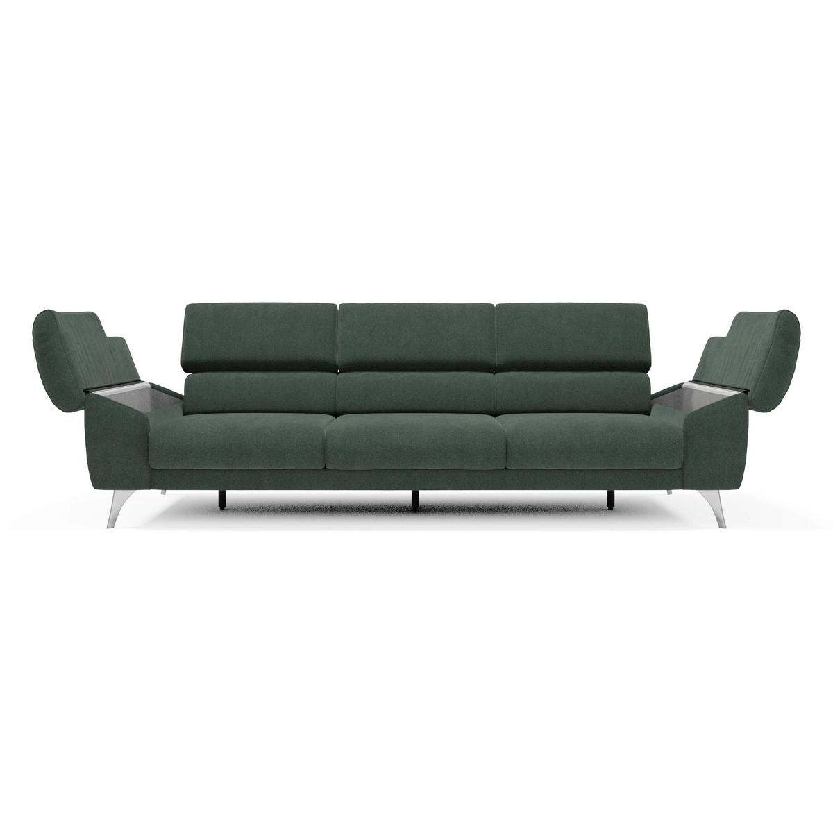 LINEARSOFA Donatello - Grün, Metall (265/76/102cm) - Divani.store