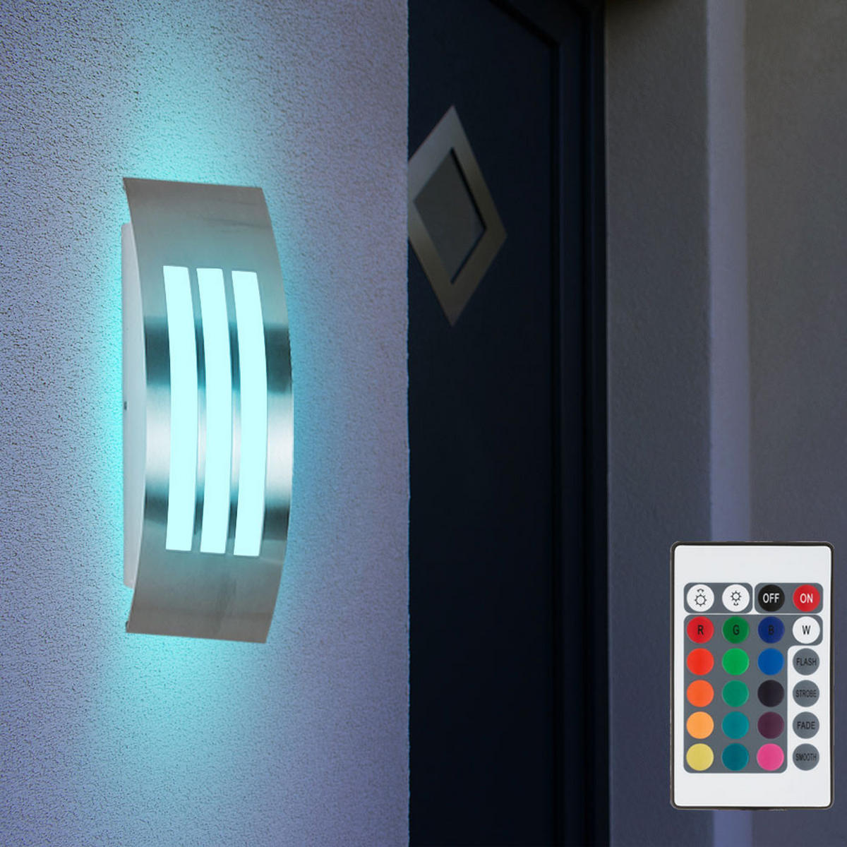 LED AUSSEN-WANDLEUCHTE Silber RGB - Silberfarben, Metall (31.8/10/9cm)