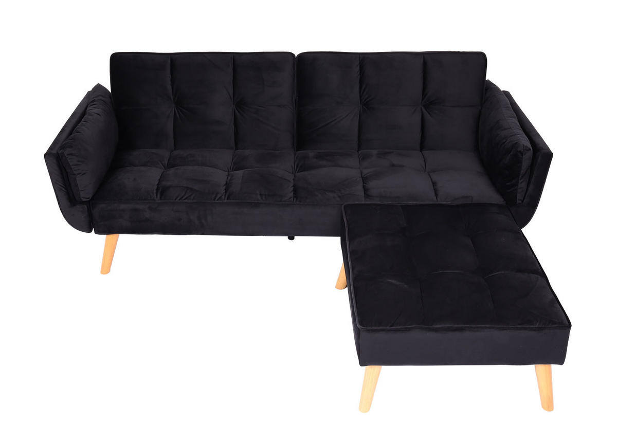 SCHLAFSOFA Schwarz - Schwarz, Textil (218/175cm) - MCW