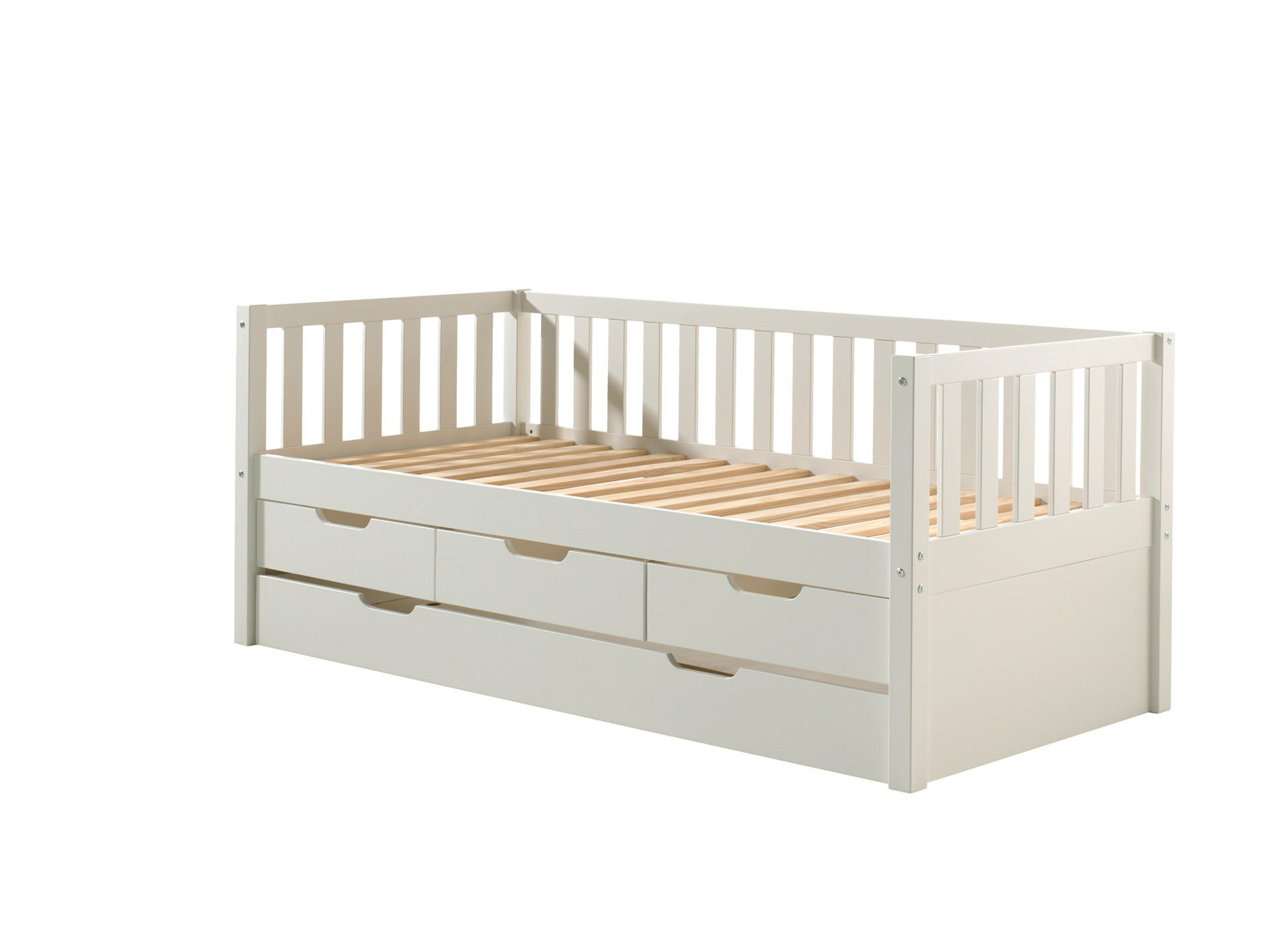 KINDERBETT FRITZ Weiß 99x212x86 cm - Weiß, Holz - FURNLUX