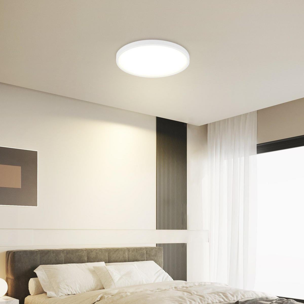 LED-DECKENLEUCHTE Diana 30 cm - Weiß, Kunststoff (30/30/2.4cm) - ZMH