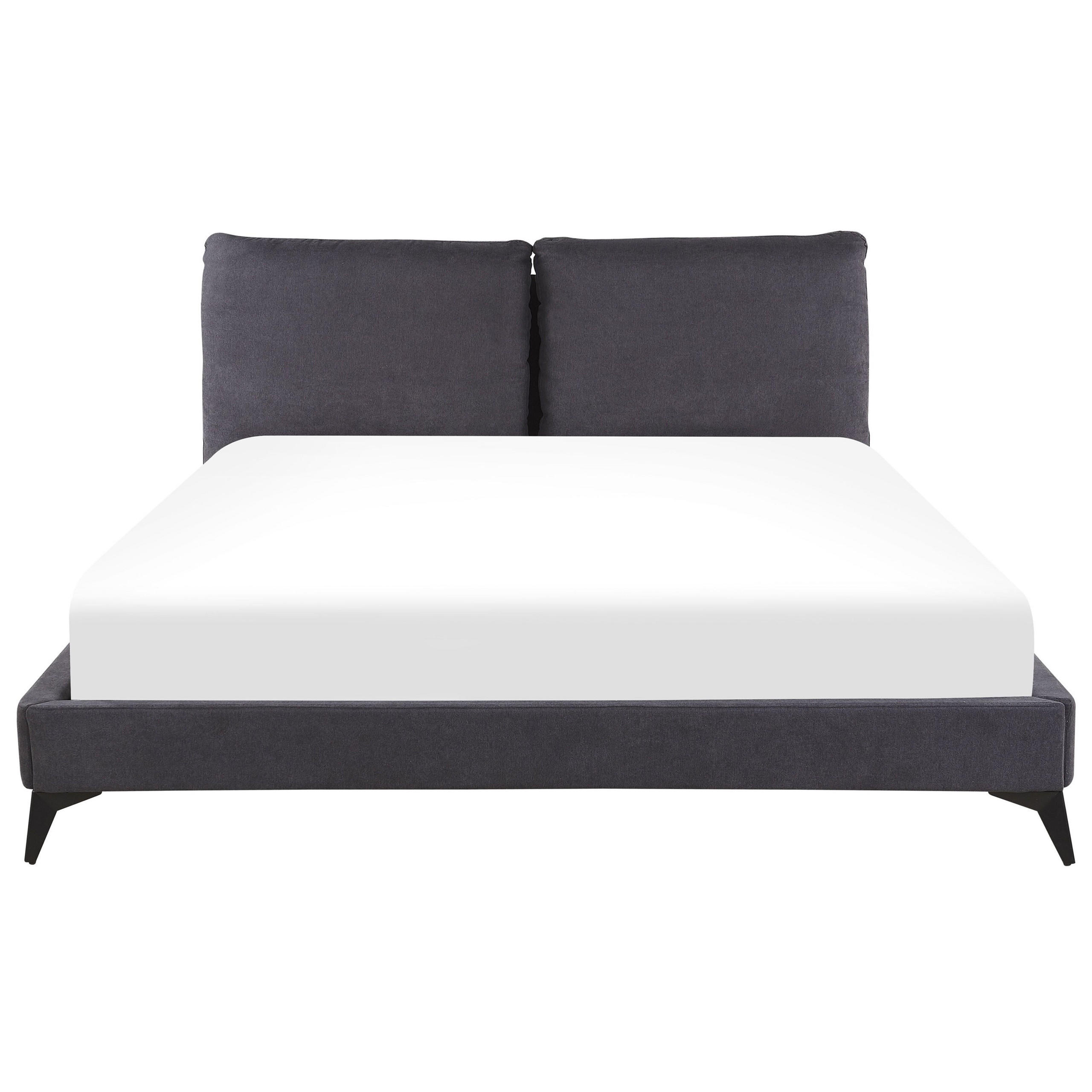 POLSTERBETT 180/200cm Dunkelgrau Melle - Dunkelgrau, Textil (180/200cm) - Beliani