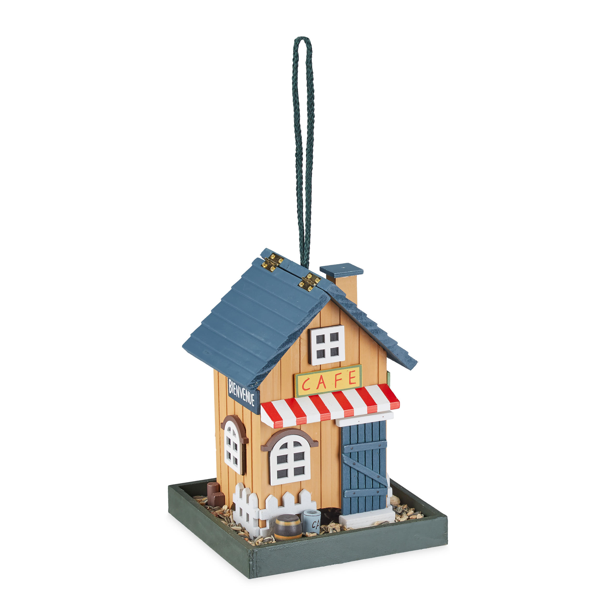 VOGELFUTTERHAUS - Multicolor, Holz (18/23.5/18cm) - Relaxdays