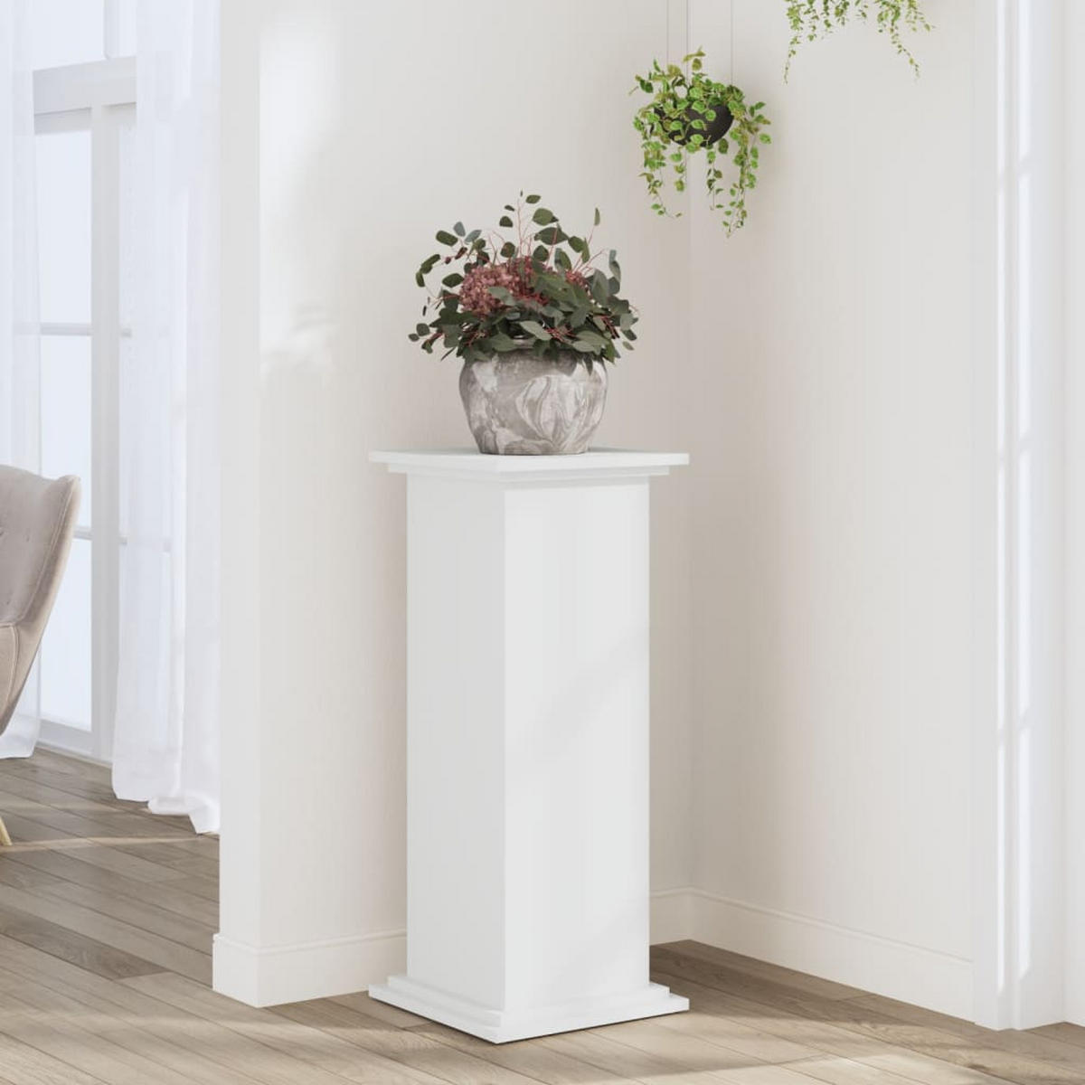 PFLANZENSTÄNDER Weiss 33/33/80 Cm Holzwerkstoff - Weiß, Holzwerkstoff (33/80/33cm) - vidaXL