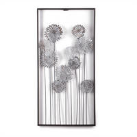 WANDDEKO PURE FLOWERS Metall silber/braun - Silberfarben, Metall (31/62/2cm) - DESIGN DELIGHTS