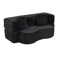 SCHLAFSOFA DE-34997 2-in-1 klappbar Schwarz - Schwarz, Textil (55/70/180cm) - ComfortXL