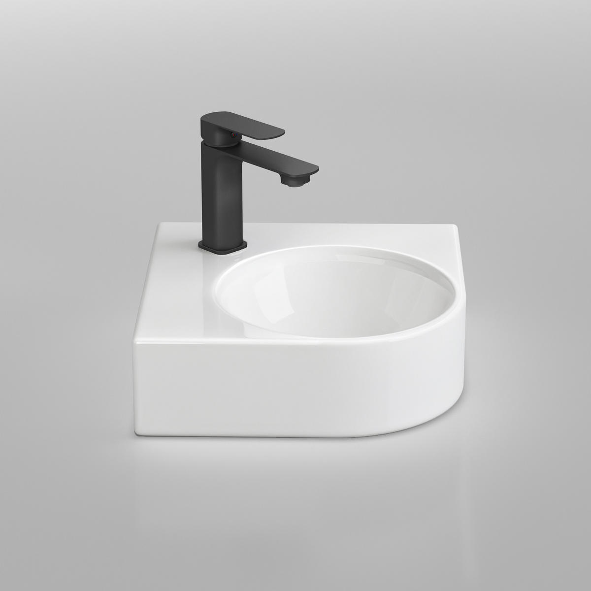 WASCHBECKEN Wandmontage Weiß Glänzend 44 / 38,5 / 15,5 cm - Weiß, Keramik (38.5/15.5/44cm) - EMKE