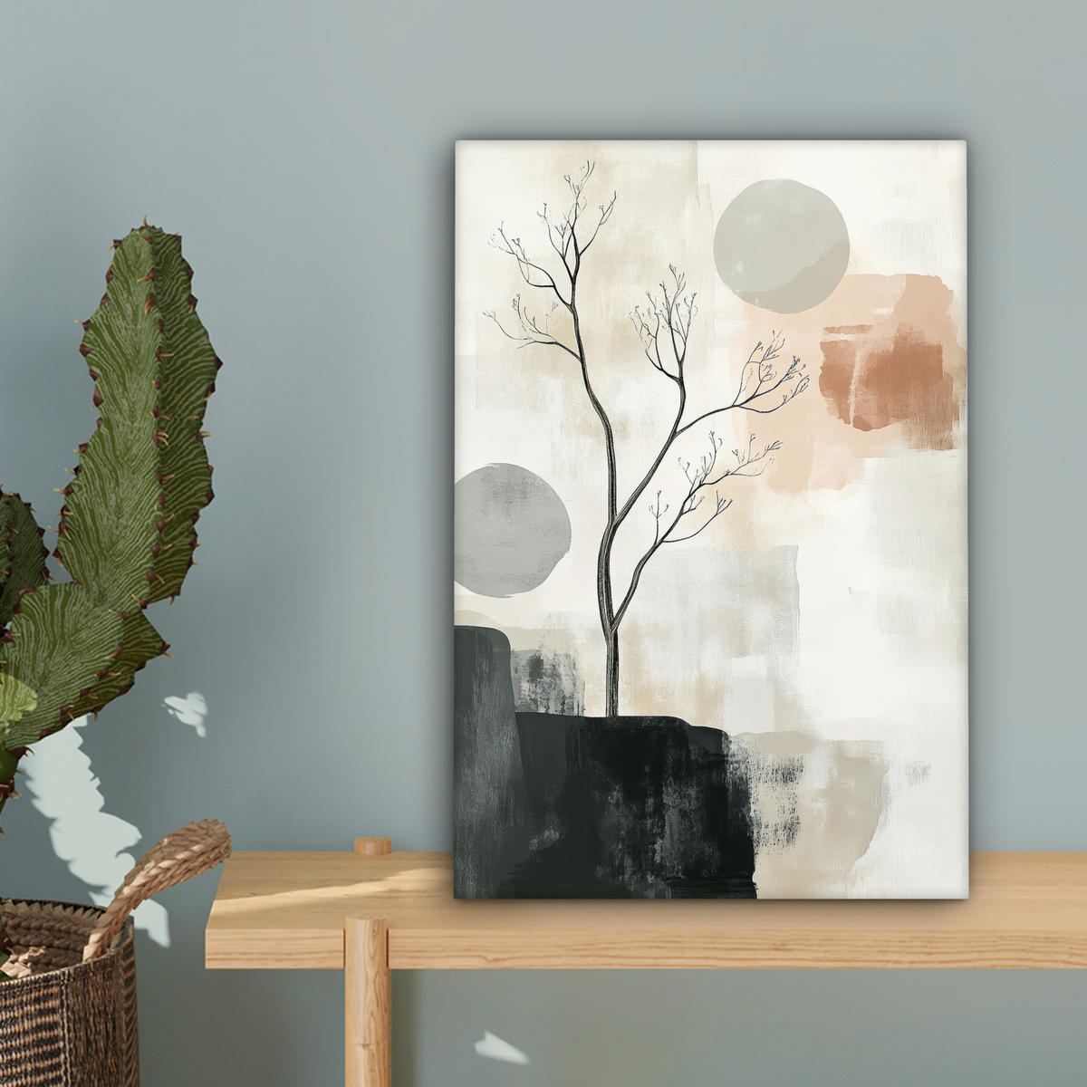 LEINWANDBILD Wabi sabi - Beige - Pflanze 20x30 cm - Sandfarben, Textil (20/30cm) - MuchoWow