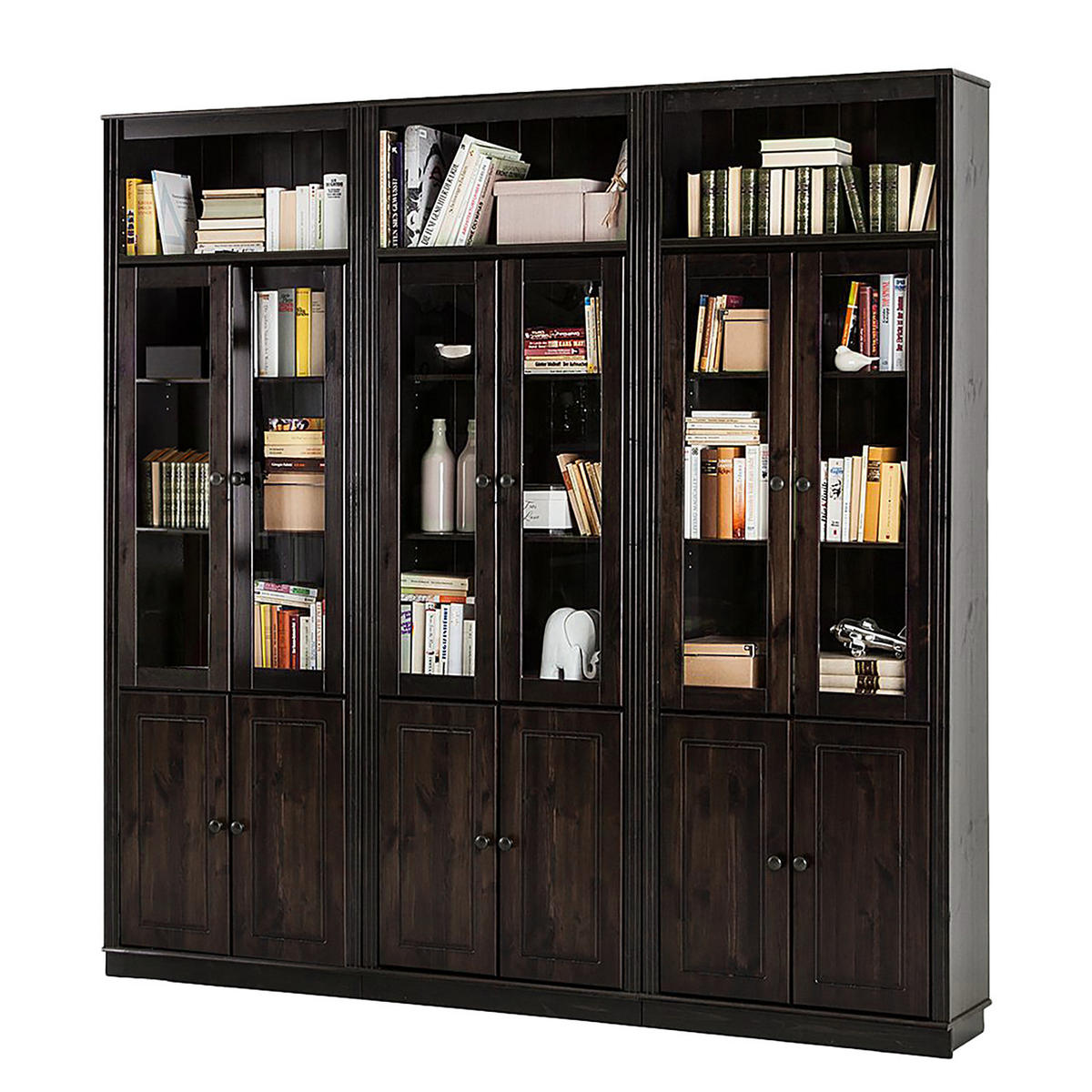 BÜCHERWAND - Kiefer massiv, Typ E - Kieferfarben, Holz (222/223/37cm) - home24