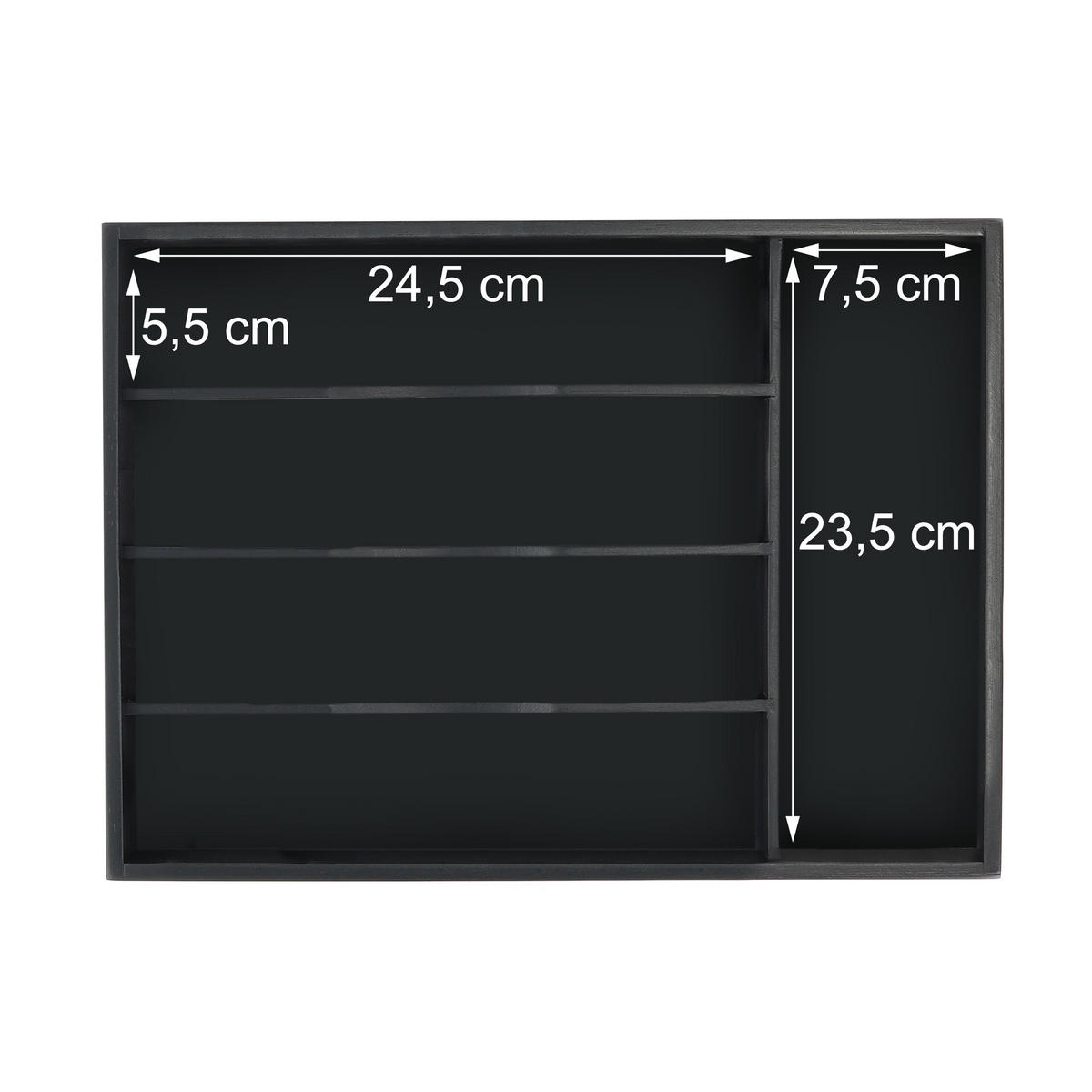 BESTECKKASTEN - Schwarz, Holz/Holzwerkstoff (34/4.5/25cm) - Relaxdays