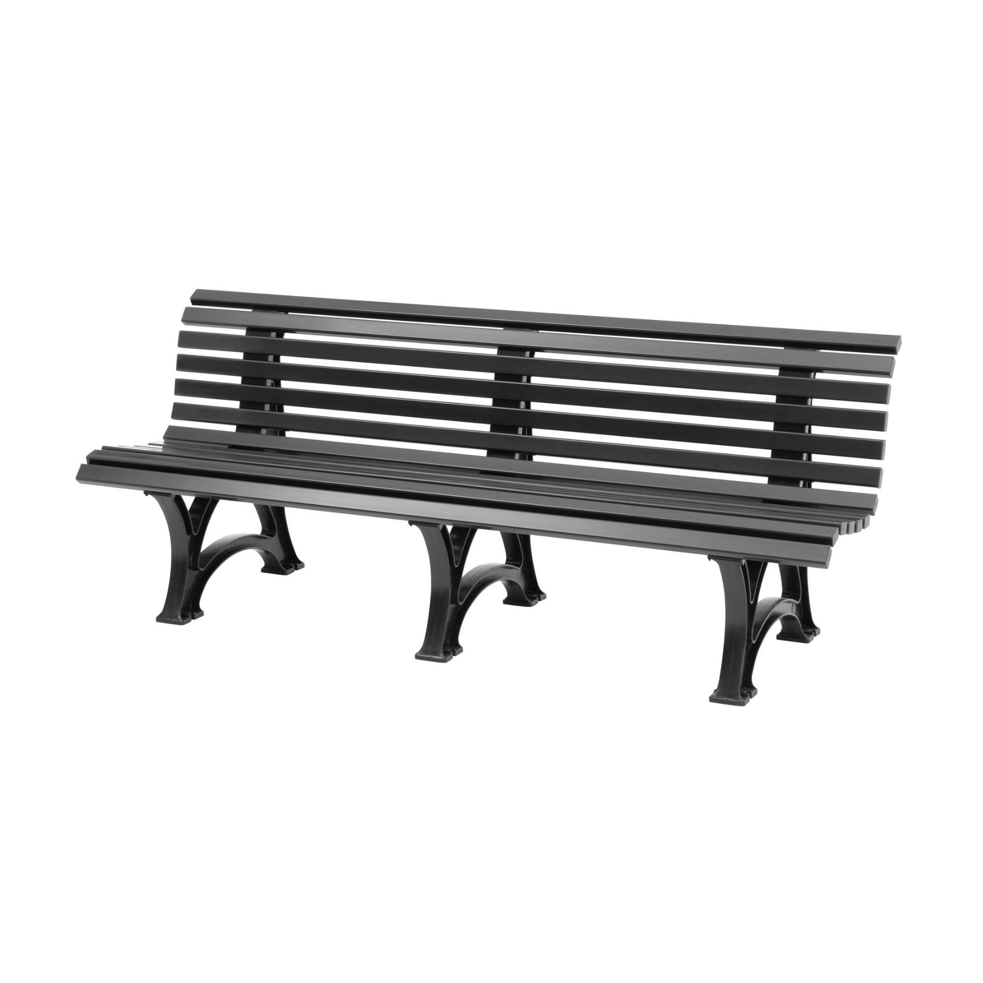 GARTENBANK Jamaika 4 Sitzer Graphitgrau 80 x 200 x 64 cm Witterungskunststoff & UV Beständiger Kunststoff - Graphitfarben, Kunststoff (200/80/64cm) - PROREGAL