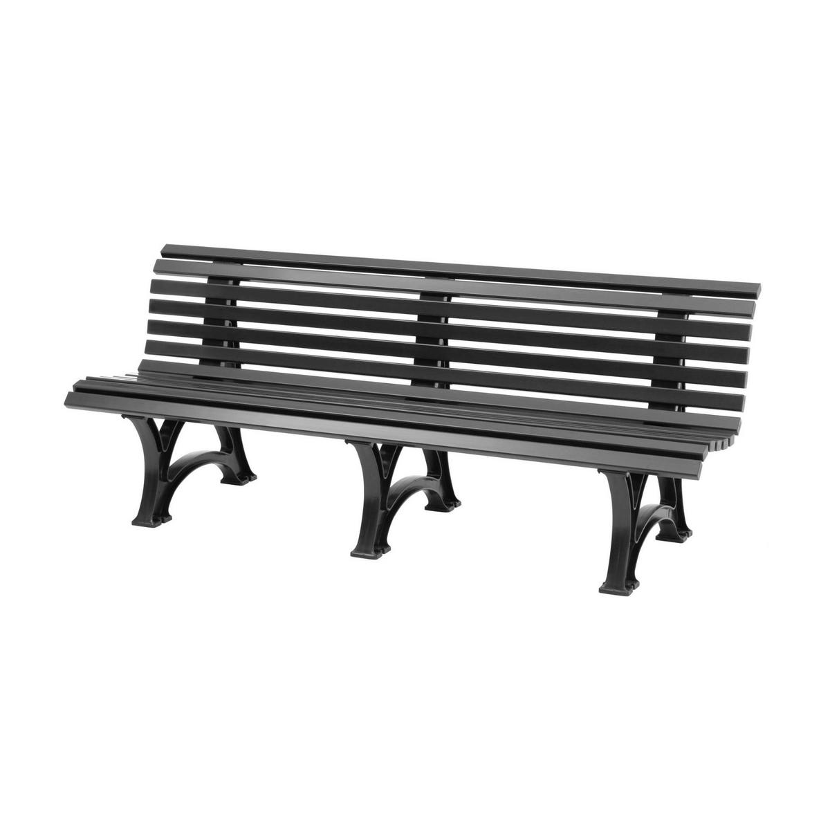 GARTENBANK Jamaika 4 Sitzer Graphitgrau 80 x 200 x 64 cm Witterungskunststoff & UV Beständiger Kunststoff - Graphitfarben, Kunststoff (200/80/64cm) - PROREGAL