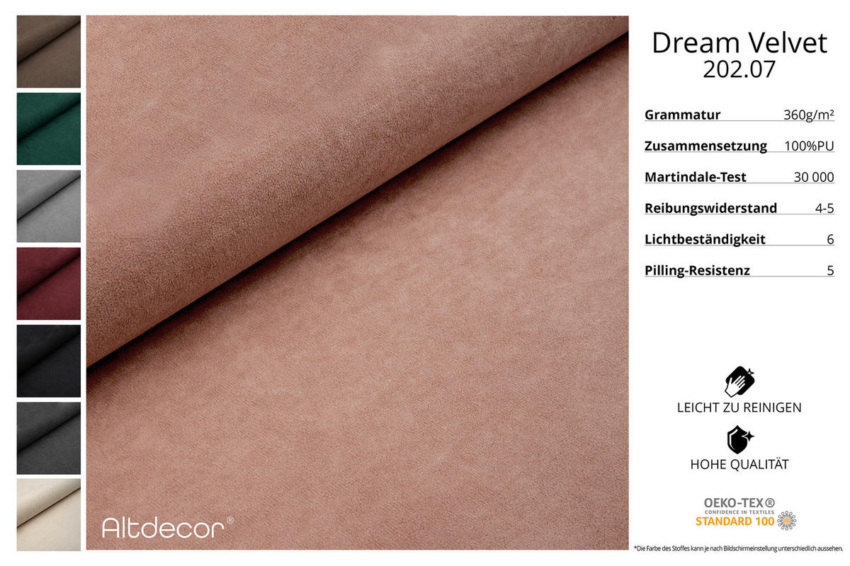 ECKSOFA mit Schlaffunktion und Bettkasten LIRA-L - 264x172x89 Apricot - Orange, Holzwerkstoff/Textil (264/172cm) - ALTDECOR