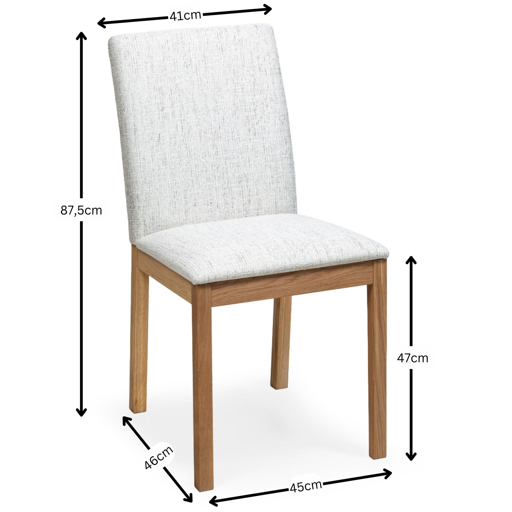 ESSZIMMERSTUHL BERG, grauer Sitz - Beige, Holz/Textil (55/87.5/45cm) - WOODEK