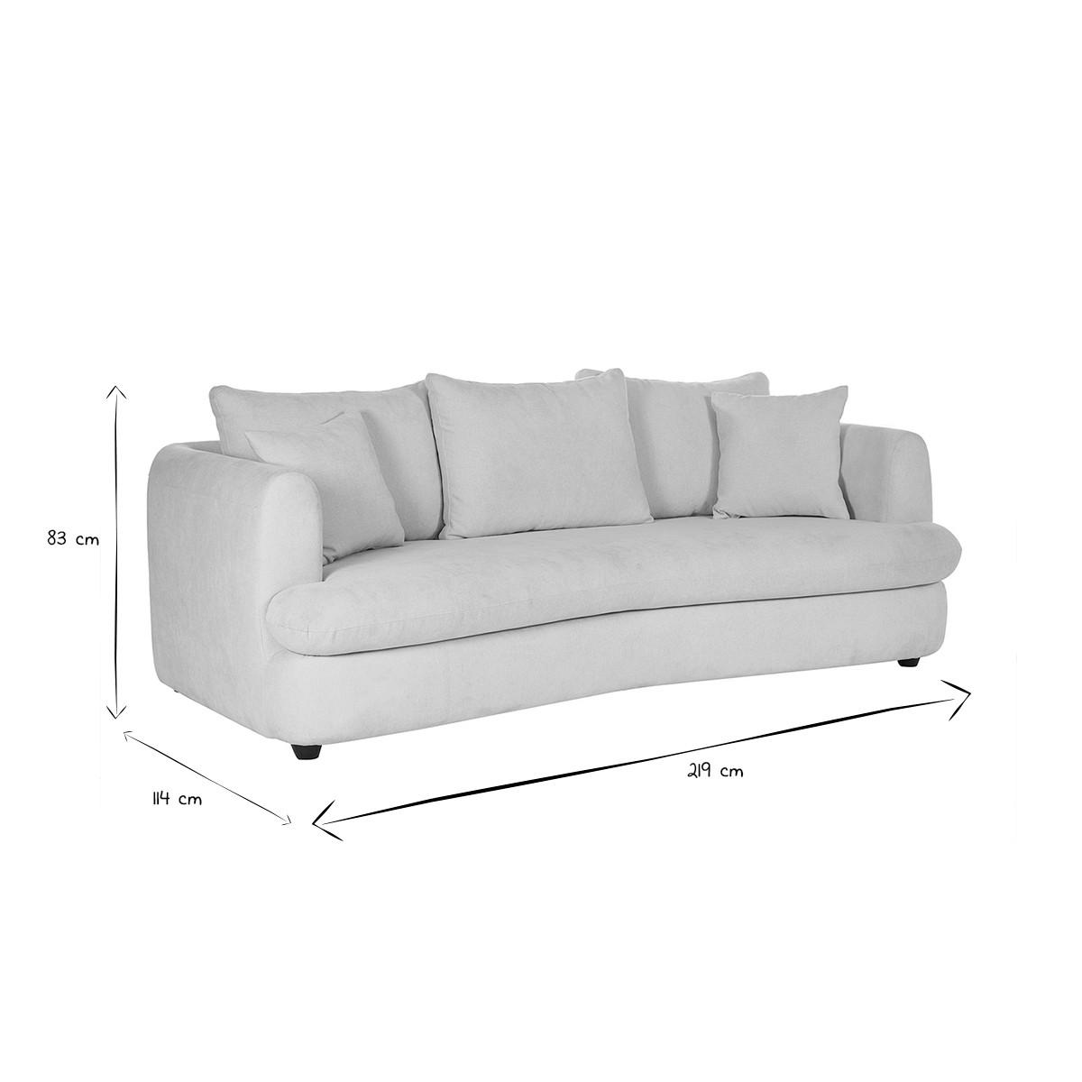 SCHLAFSOFA 3-4 Sitzer Hellbeiger Stoff Samteffekt Abziehbarer Bezug SACHA - Beige, Textil (114/83/219cm) - Miliboo