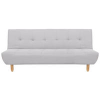 3-SITZER-SCHLAFSOFA hellgrau Alsten - Hellbraun/Grau, Textil (182/83cm) - Beliani